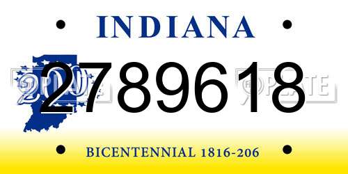 2789618 Indiana License Plate