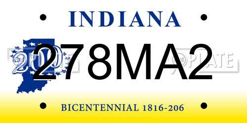 278MA2 Indiana License Plate