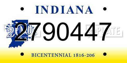 2790447 Indiana License Plate