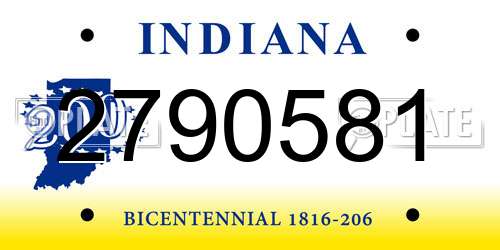2790581 Indiana License Plate
