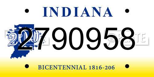 2790958 Indiana License Plate