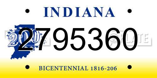 2795360 Indiana License Plate