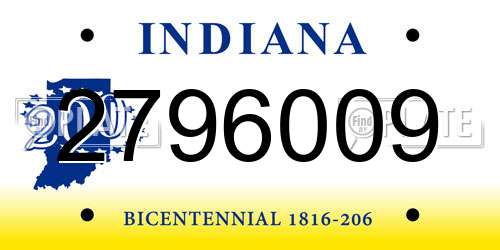 2796009 Indiana License Plate