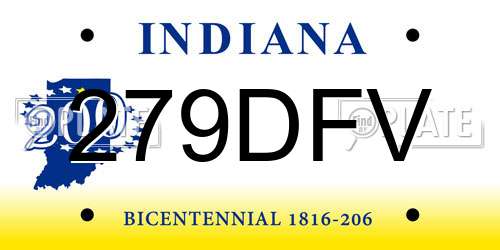 279DFV Indiana License Plate