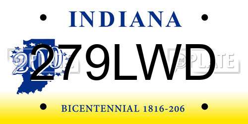279LWD Indiana License Plate