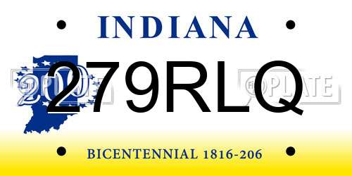 279RLQ Indiana License Plate