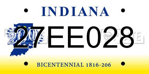 27EE028 Indiana License Plate