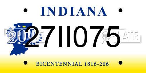27II075 Indiana License Plate