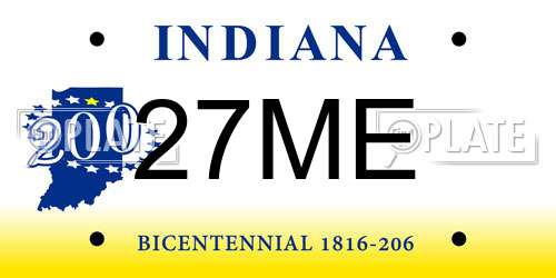 27ME Indiana License Plate