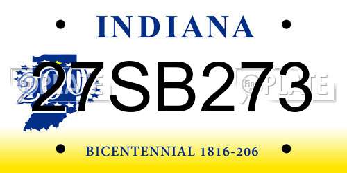 27SB273 Indiana License Plate