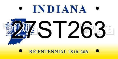 27ST263 Indiana License Plate