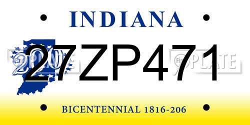 27ZP471 Indiana License Plate