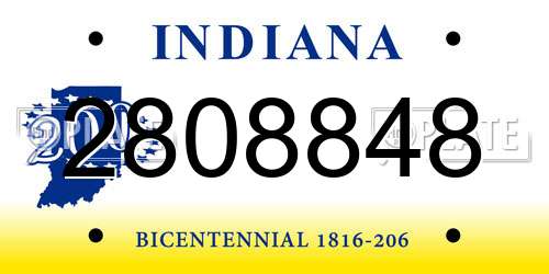 2808848 Indiana License Plate