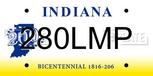 280LMP Indiana License Plate