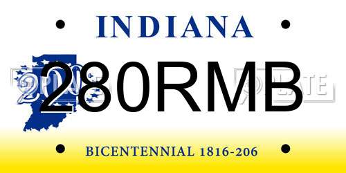 280RMB Indiana License Plate