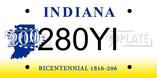 280YI Indiana License Plate
