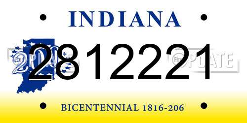 2812221 Indiana License Plate