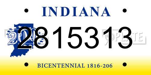 2815313 Indiana License Plate