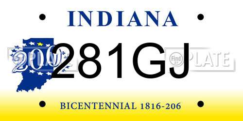281GJ Indiana License Plate
