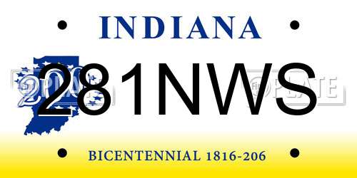 281NWS Indiana License Plate