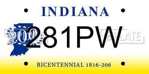 281PW Indiana License Plate