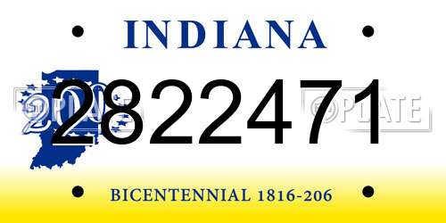 2822471 Indiana License Plate