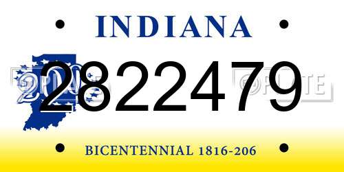 2822479 Indiana License Plate