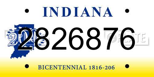 2826876 Indiana License Plate