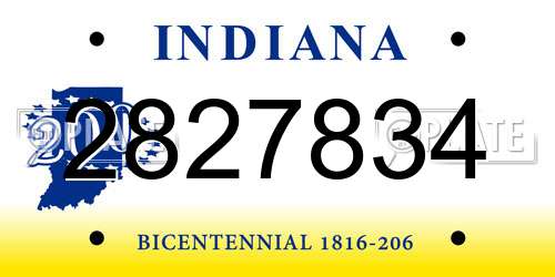 2827834 Indiana License Plate