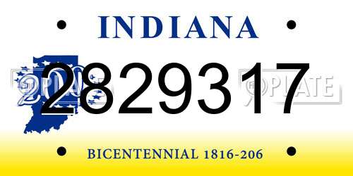 2829317 Indiana License Plate