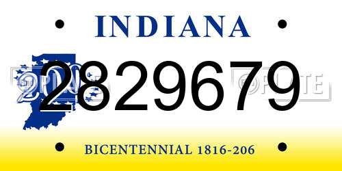 2829679 Indiana License Plate