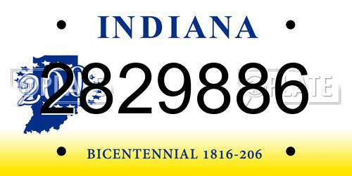 2829886 Indiana License Plate