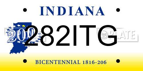 282ITG Indiana License Plate