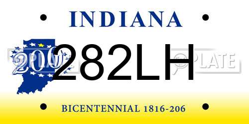 282LH Indiana License Plate