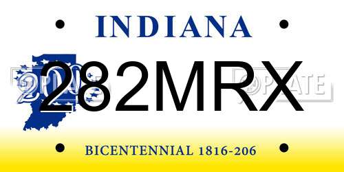 282MRX Indiana License Plate