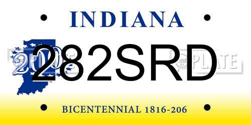 282SRD Indiana License Plate