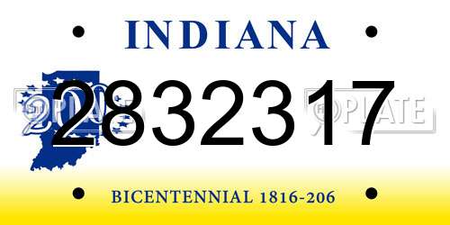 2832317 Indiana License Plate