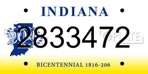 2833472 Indiana License Plate