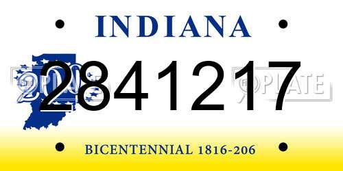 2841217 Indiana License Plate