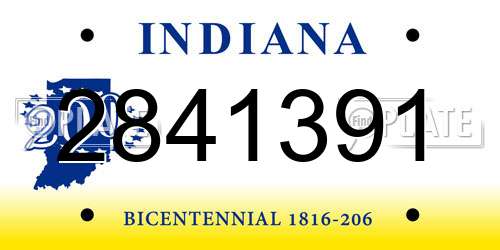 2841391 Indiana License Plate