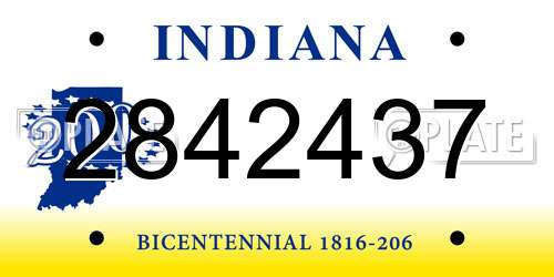 2842437 Indiana License Plate