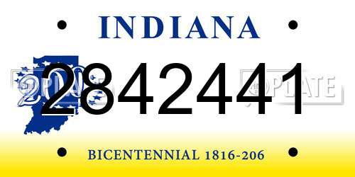 2842441 Indiana License Plate