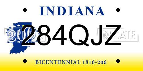 284QJZ Indiana License Plate