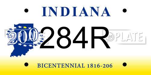 284R Indiana License Plate