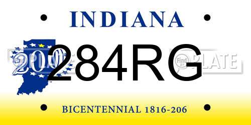 284RG Indiana License Plate