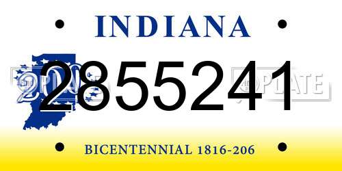 2855241 Indiana License Plate
