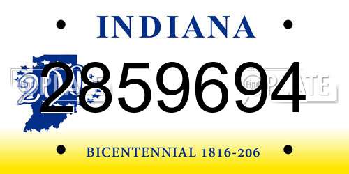 2859694 Indiana License Plate