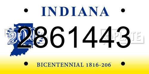 2861443 Indiana License Plate