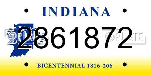 2861872 Indiana License Plate