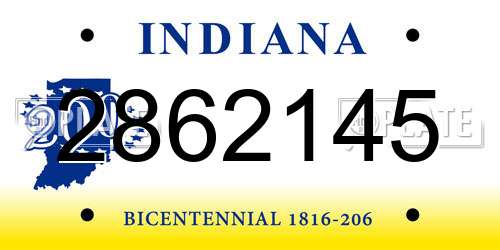 2862145 Indiana License Plate